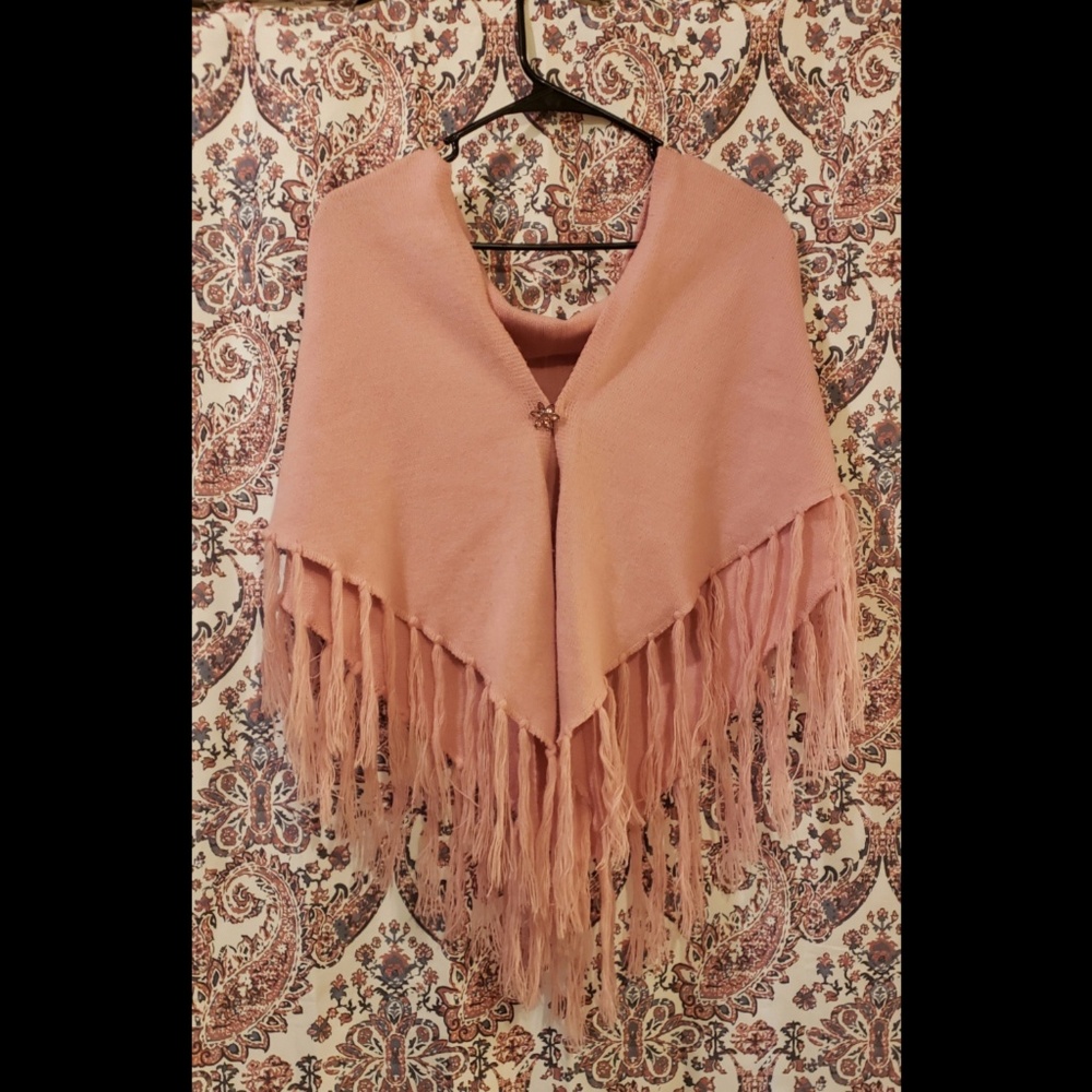 Vintage blush pink shawl
